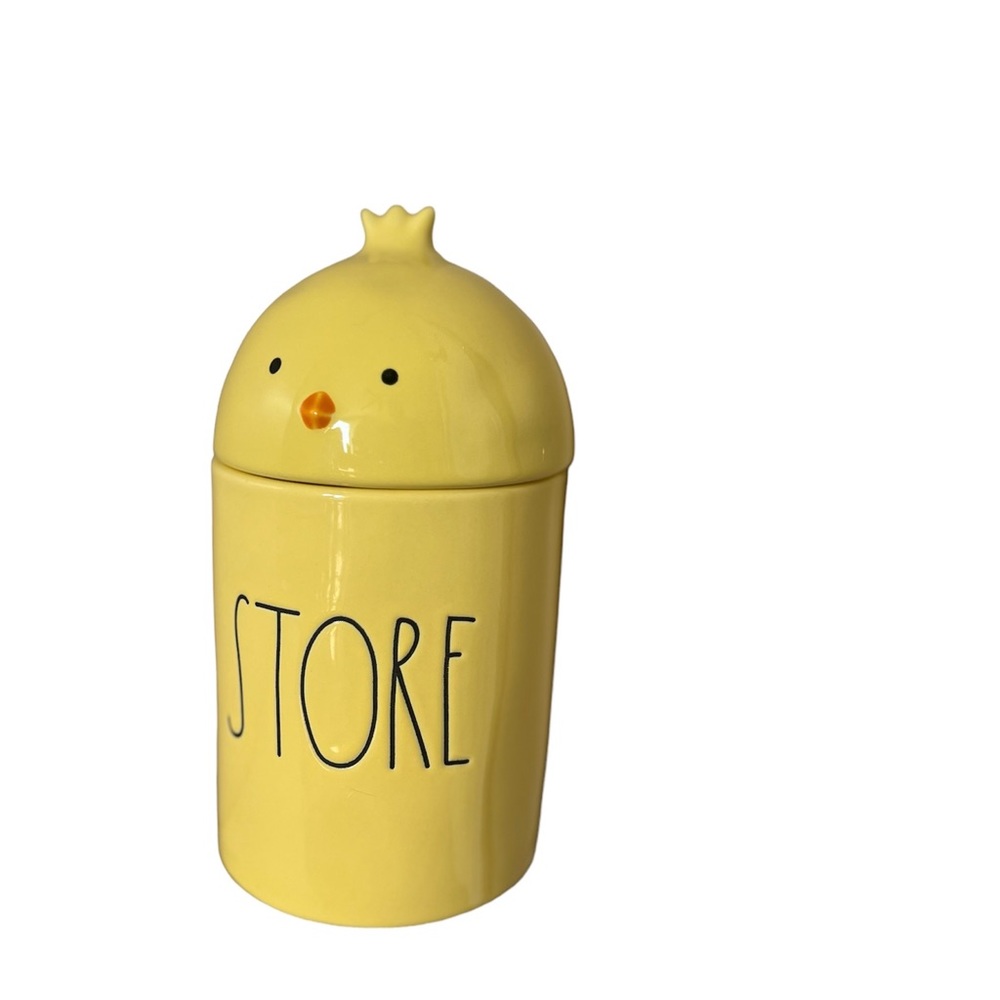 Rae Dunn Cotton Jar with Chick Topper Yellow